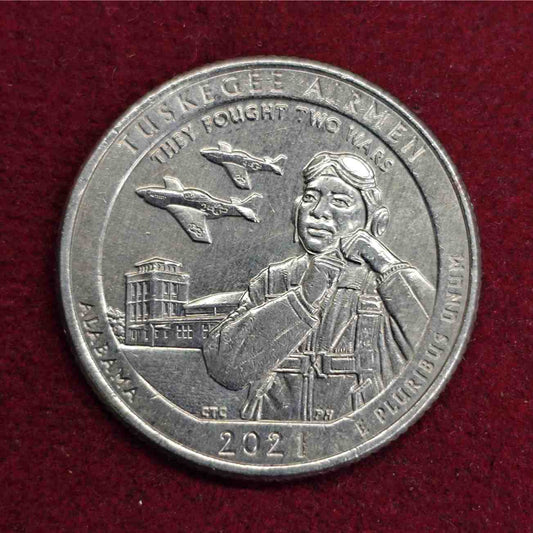 Quarter Dollar USA Tuskegee Airmen National Site, Alabama 2021 Coin - Collection Bazzar