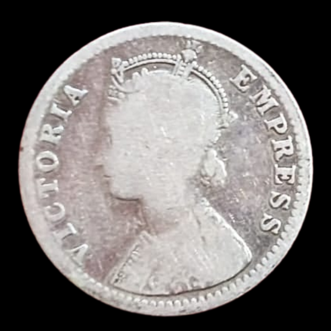 Quarter Rupee 1/4 Rupee Victoria Empress Silver Coin 1887 Collectible - Collection Bazzar