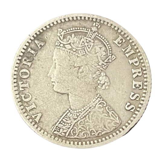 Quarter Rupee 1/4 Silver Coin 1897 Victoria Queen Rare - Collection Bazzar