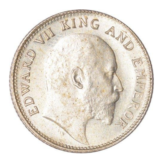 Quarter Rupee 1/4 Silver Coin 1908 Edward VII King and Emperor Rare - Collection Bazzar