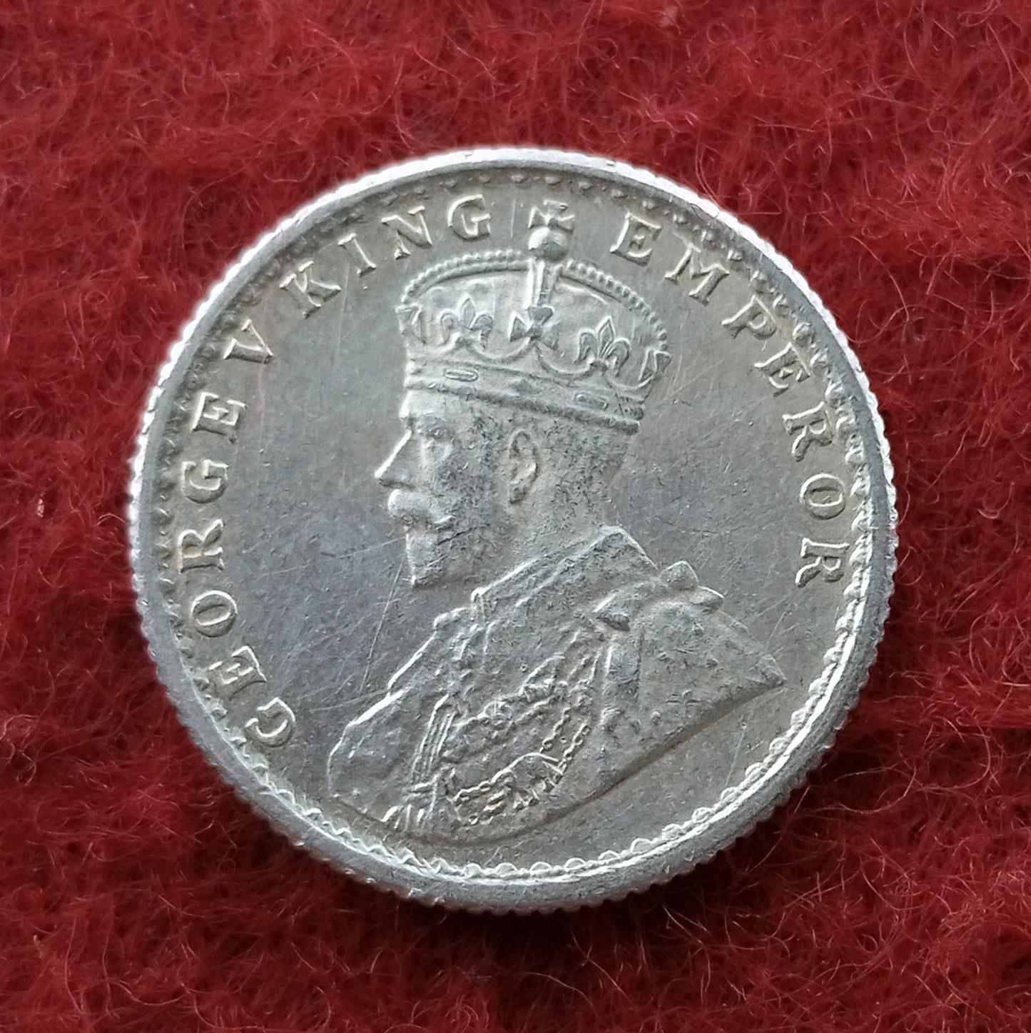 Quarter Rupee 1/4 Silver Coin 1934 George V King Emperor Rare - Collection Bazzar
