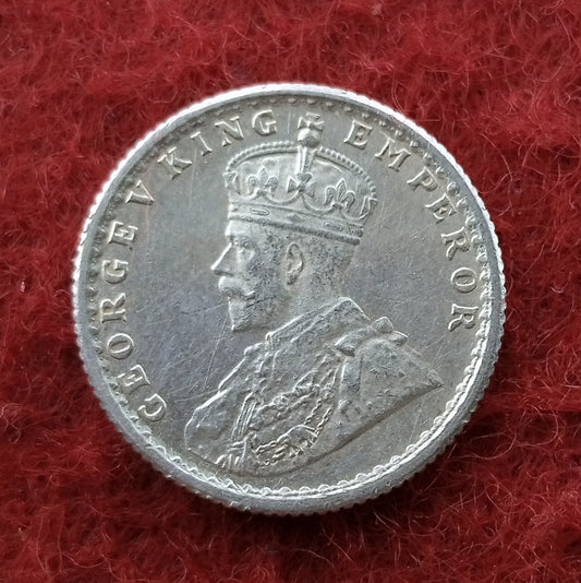 Quarter Rupee 1/4 Silver Coin 1934 George V King Emperor Rare - Collection Bazzar