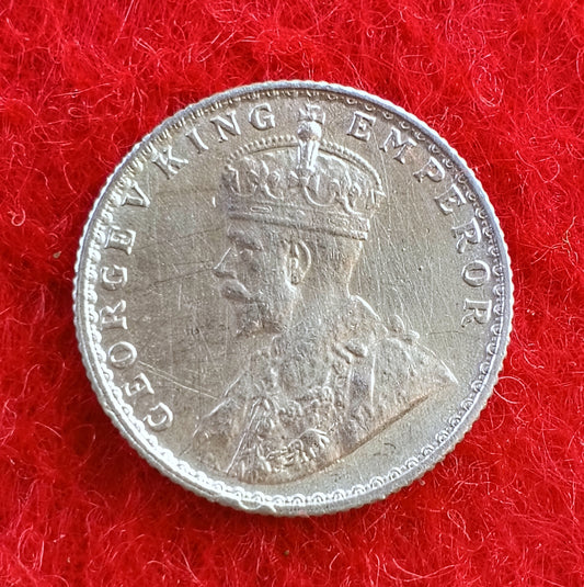 Quarter Rupee 1/4 Silver Coin 1936 George V King Emperor Rare - Collection Bazzar