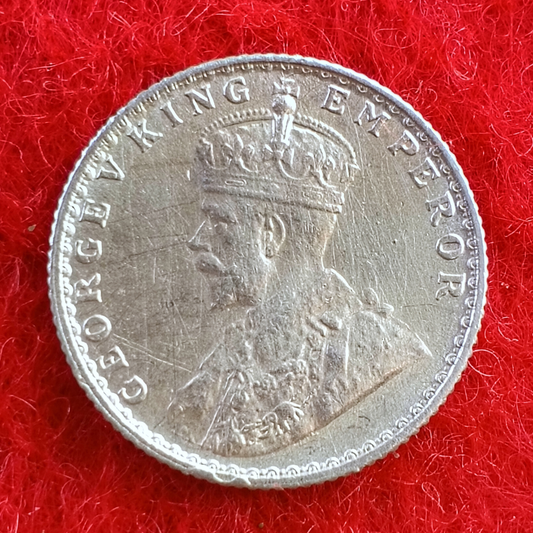 Quarter Rupee 1/4 Silver Coin 1936 George V King Emperor Rare - Collection Bazzar
