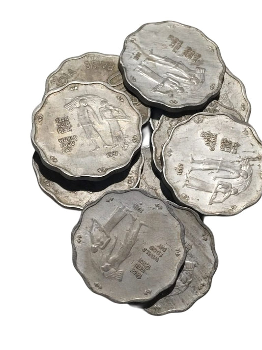 Rare 10 paisa coin 1981 World food day ( 10 pieces) Indian commemorative coin - Collection Bazzar