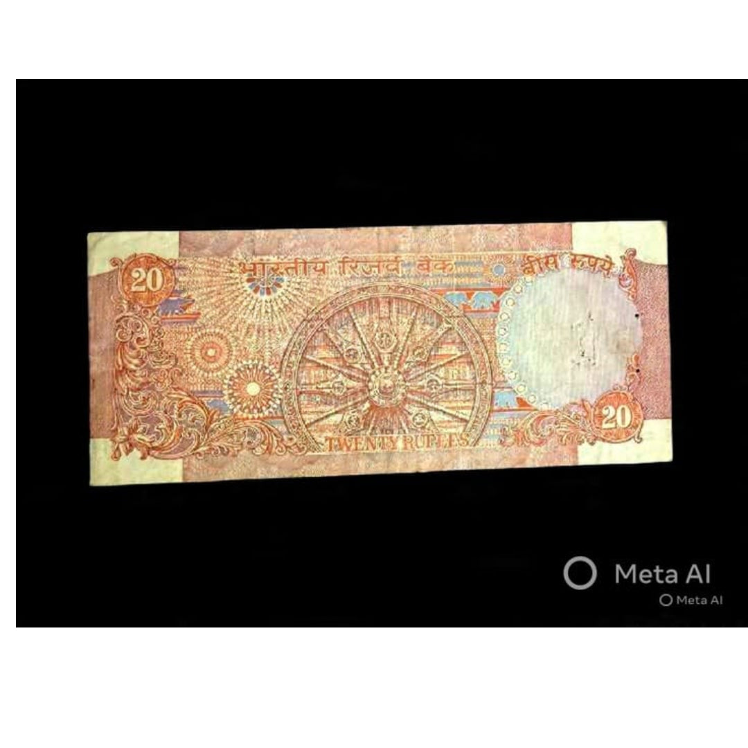 Rare Rs 20 Note 202666 Collectible Banknote  Vintage Paper Money  Ashoka Pillar Design - Collection Bazzar