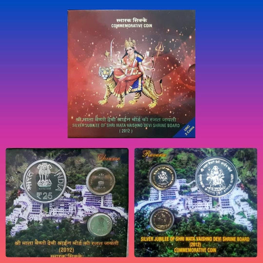 Rare to find with top grade coins 
Rare 2015 Mata vaishno devi 3 coins unc set top - Collection Bazzar
