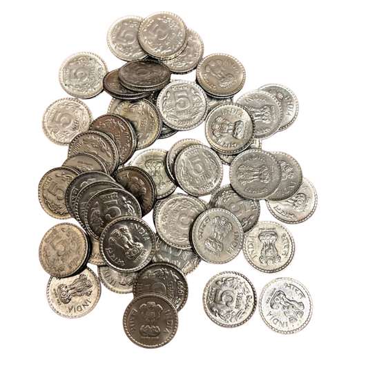 Republic India ₹5 Copper-Nickel Coins – 100 Pieces