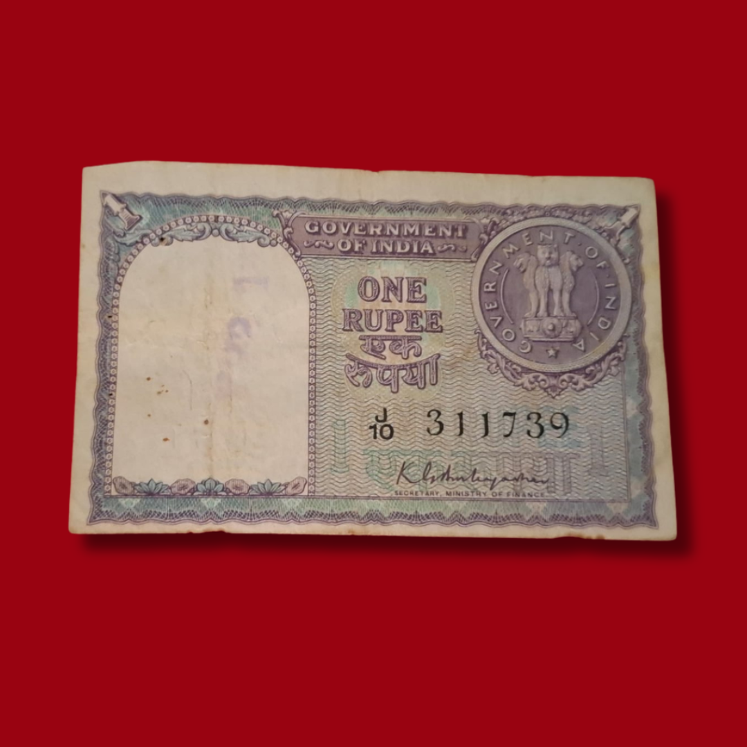 Rs 1 Big Coin 1951 Note 311739 Gov. KG Ambegaokar Rare - Collection Bazzar