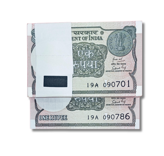₹1 Birthday Note Packet – Prefix 19A | Serial 090701 | 786 Bismillah Note Included | UNC - Collection Bazzar