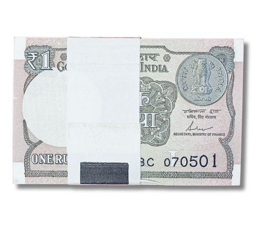 Rupee  1 serial birthday packet 070501 with ending 541 saibaba number  unc condition - Collection Bazzar