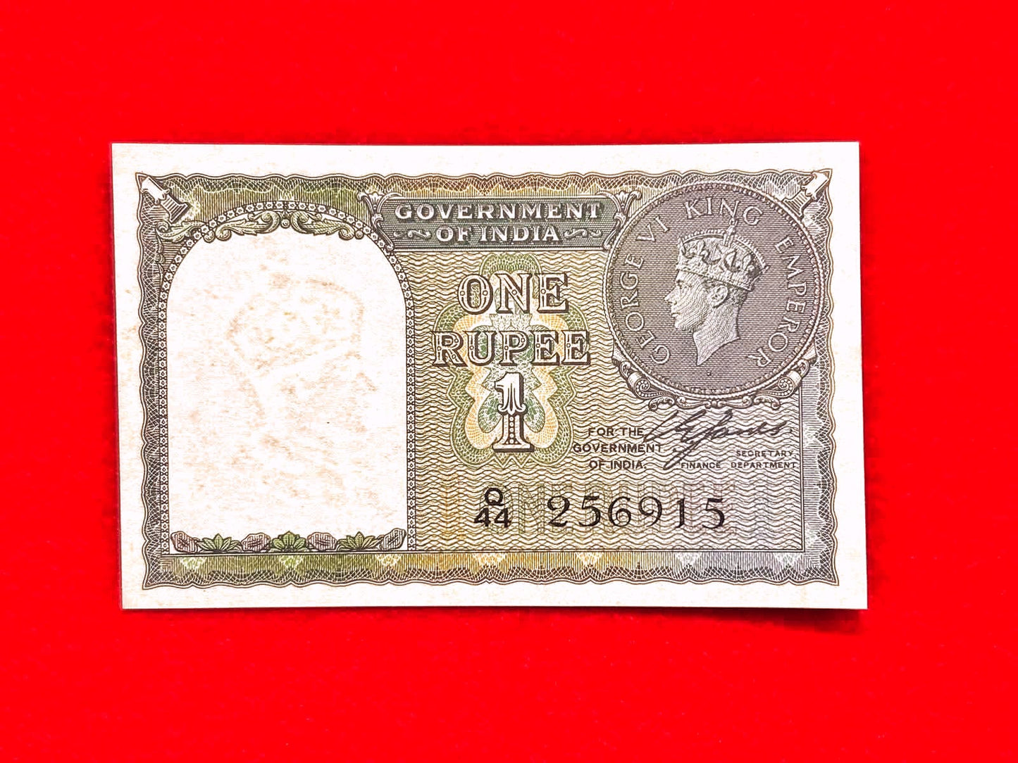 Rs 1 British India Note 1940 C.E. Jones Sign Extremely Rare Collectible - Collection Bazzar