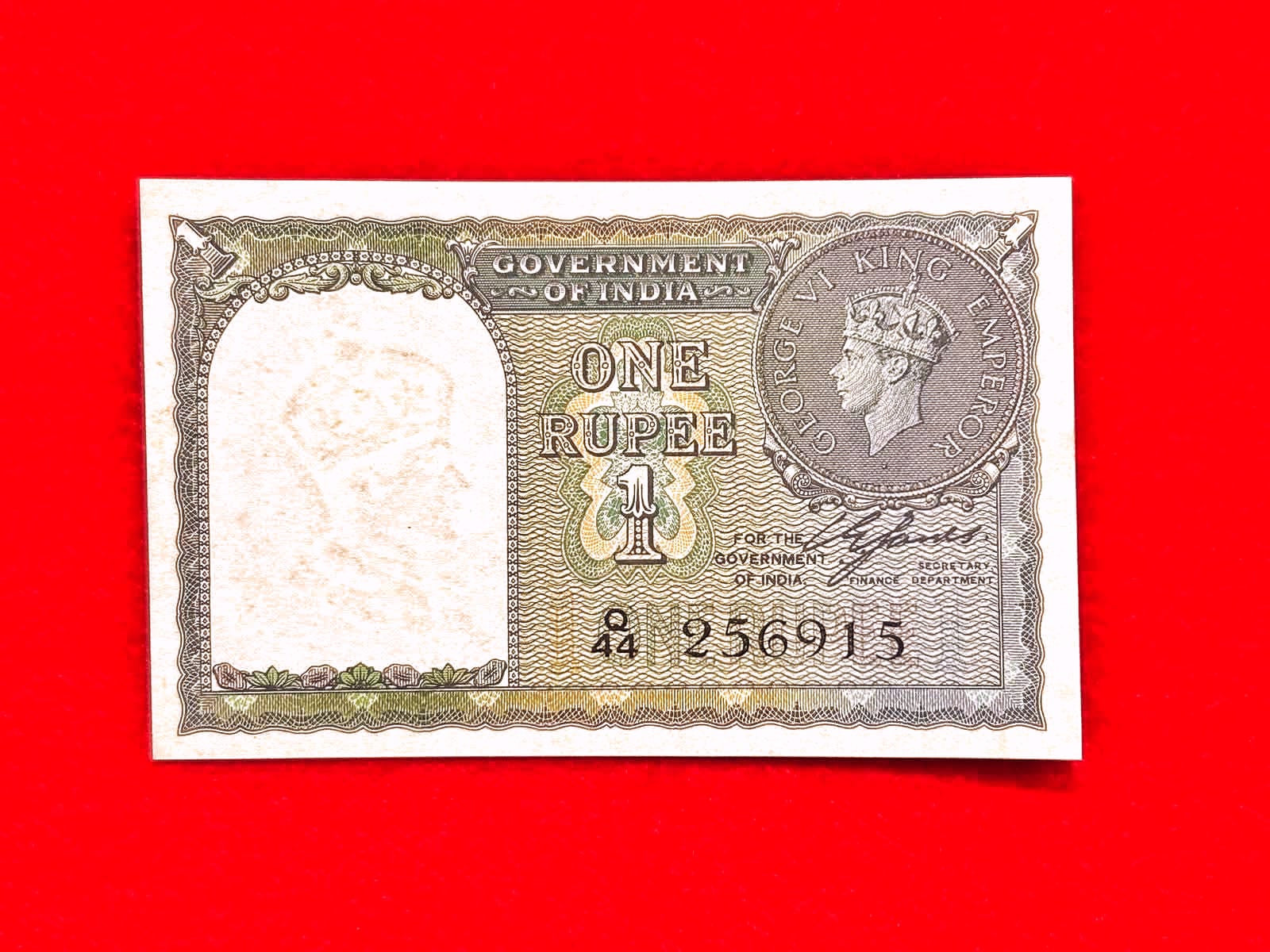 Rs 1 British India Note 1940 C.E. Jones Sign Extremely Rare Collectible - Collection Bazzar