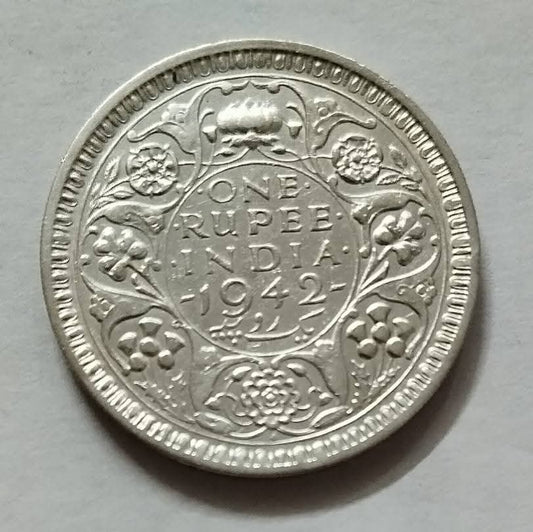 Rs 1 Coin 1942 George VI King  Good Condition  As Per Image - Collection Bazzar