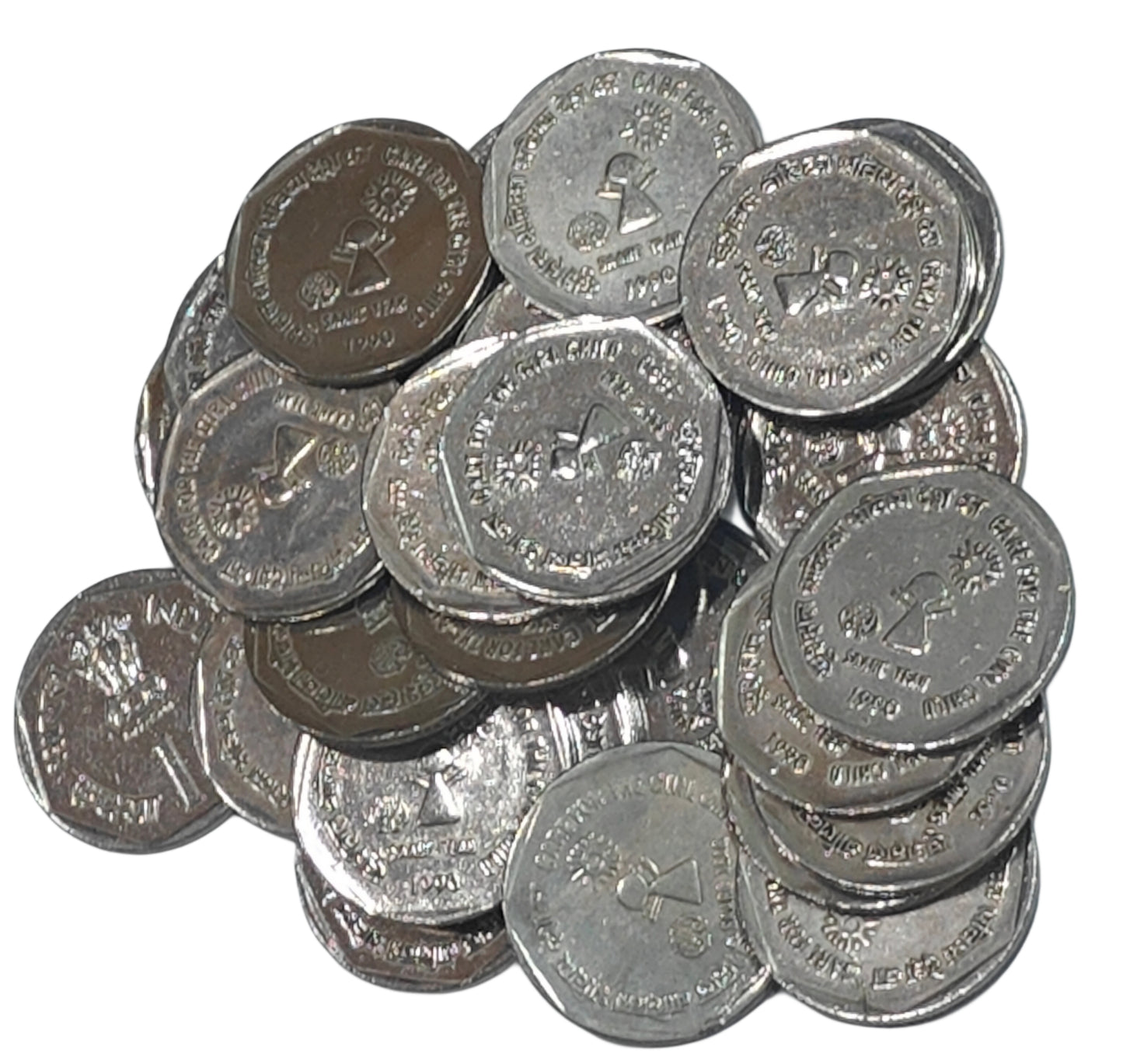 Rs 1 Coin 1990 SAARC Year Coin Care for the Girl Child (10 Pieces Lot) - Collection Bazzar