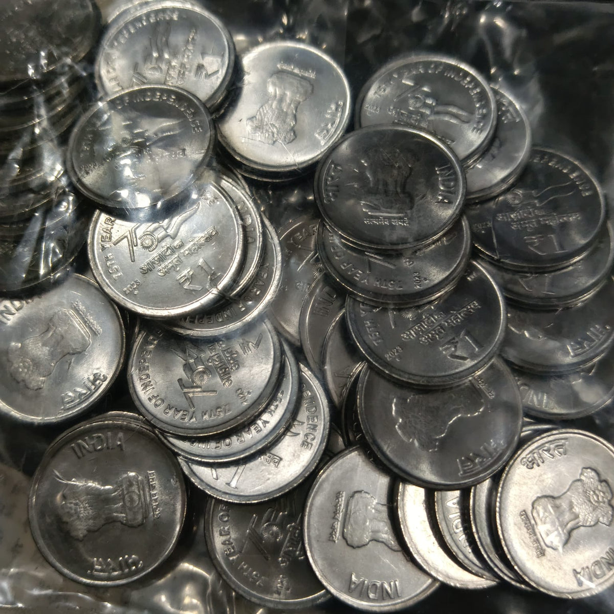 Rs 1 Coin Akam 50 PCS Packet Pouch Azadi Amrit Ka Mahotsav - Collection Bazzar