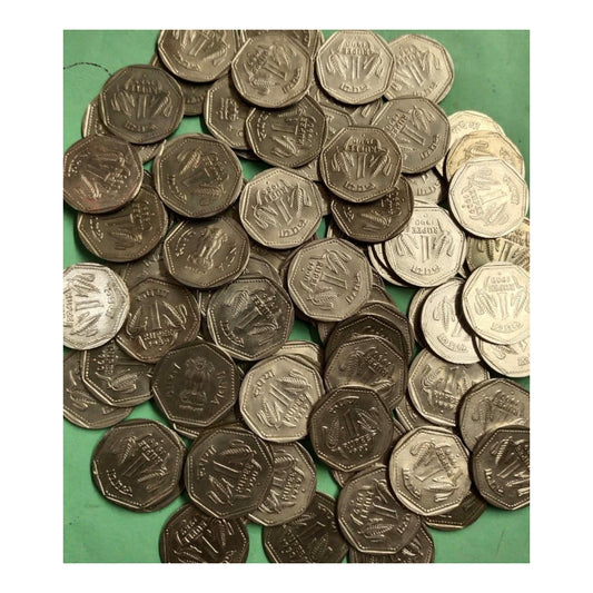 Rs 1 coin copper nickel 100 piece mix year lot - Collection Bazzar