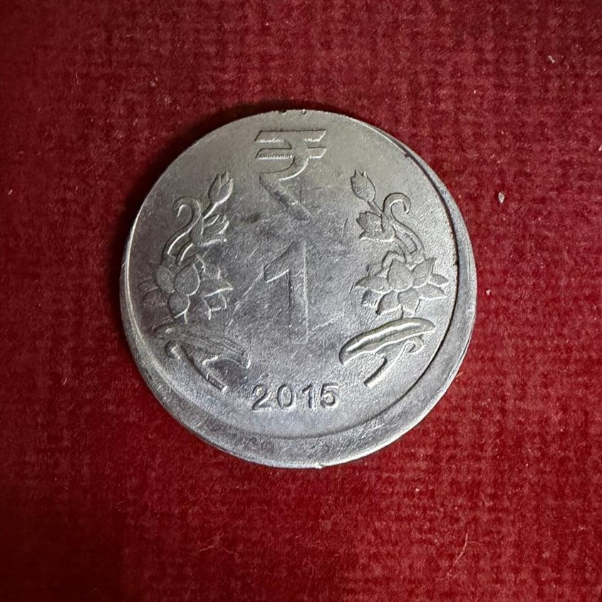 Rs 1 Coin Error & Misprint Shifted Printing Error 2015 Coin Rare - Collection Bazzar