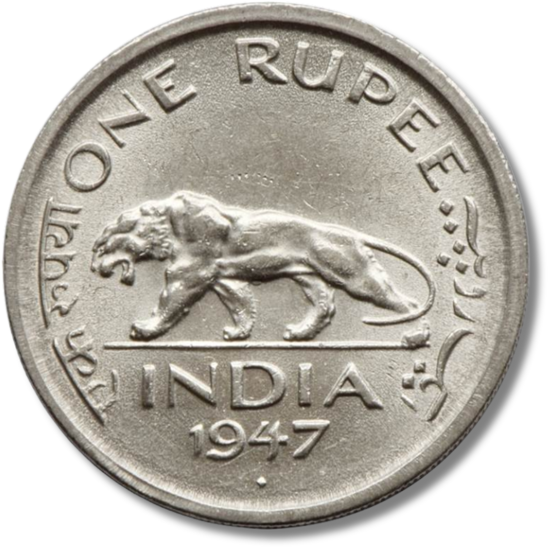 Rs 1 Coin George VI King Emperor Coin – 1947 British India - Collection Bazzar
