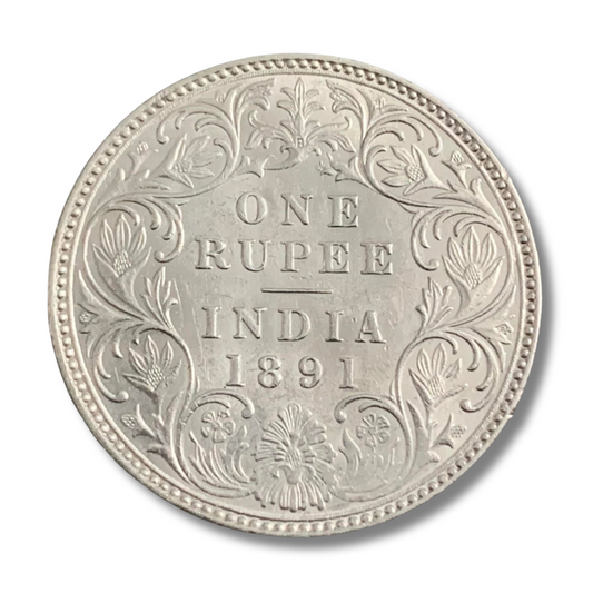 Rs 1 Coin One Rupee 1891 Queen Victoria Empress Good Condition As Per Image - Collection Bazzar