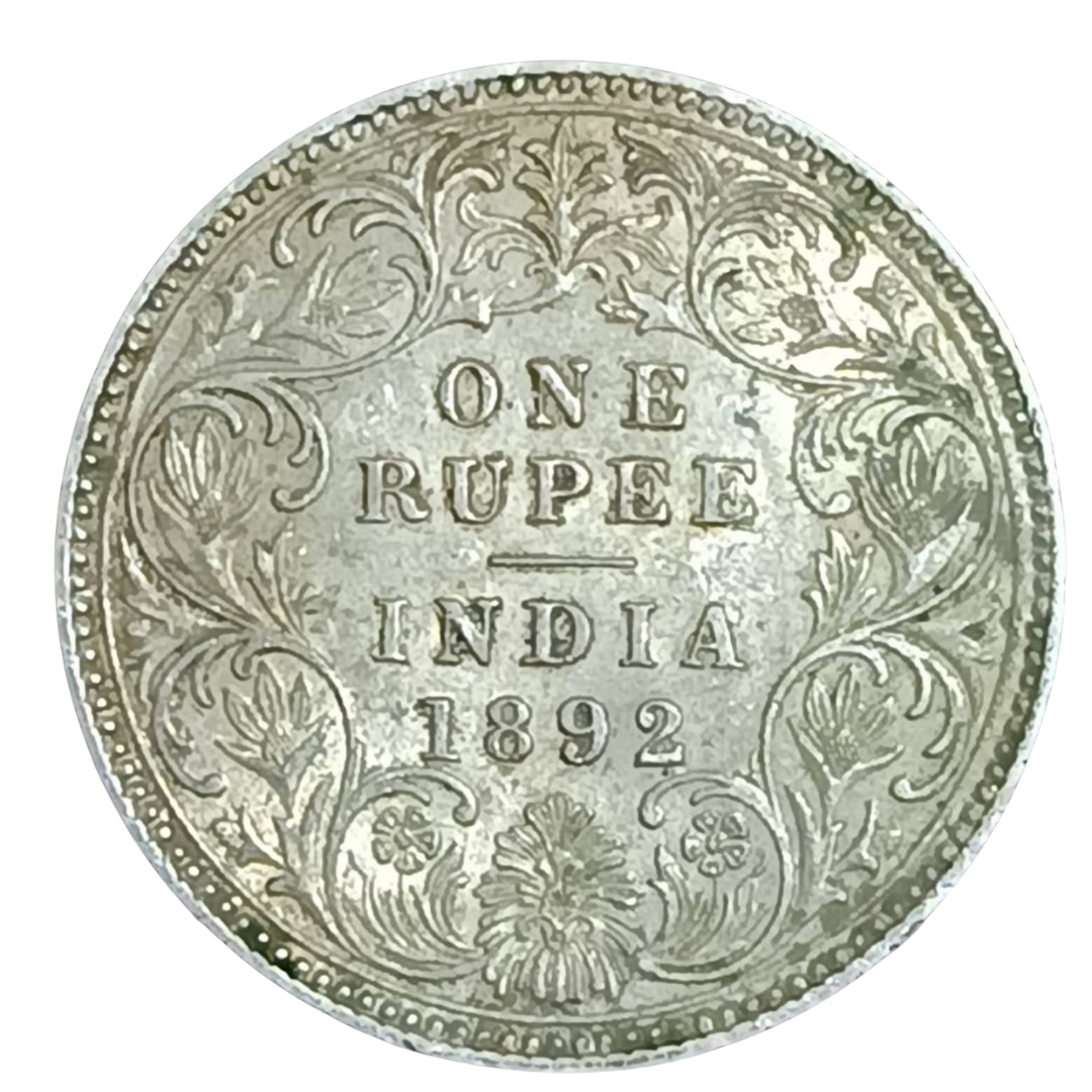 Rs 1 Coin One Rupee 1892 Queen Victoria Empress Good Condition - Collection Bazzar