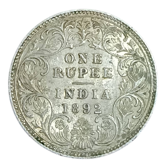 Rs 1 Coin One Rupee 1892 Queen Victoria Empress Good Condition - Collection Bazzar