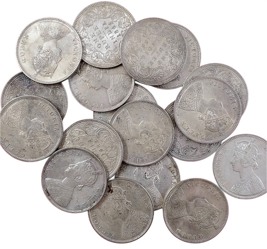 Rs 1 Coin Victoria Empress Coin – Original Silver 11.5gm Rare Old each coin price - Collection Bazzar