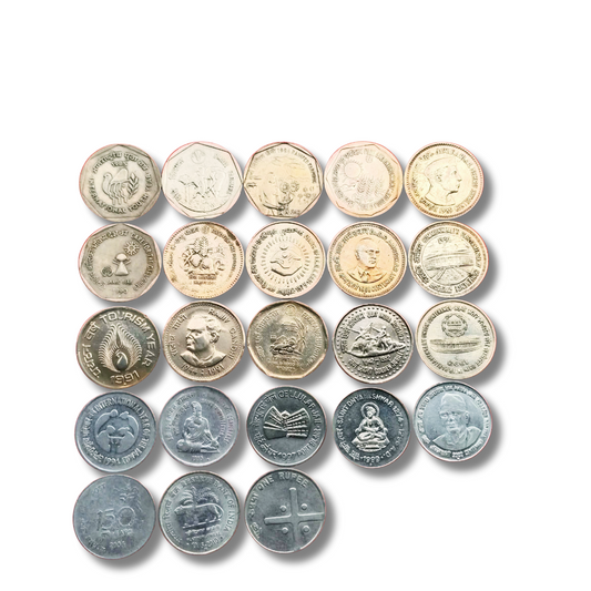 Rs 1 Commomaretive Coins 23 Different Coins Rare Coins Mixed - Collection Bazzar