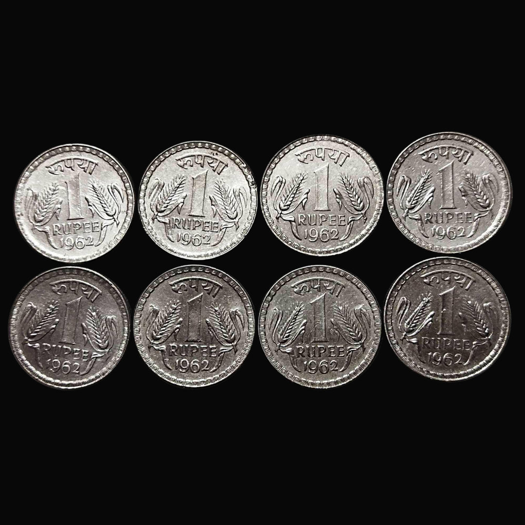 1 Rupees Copper Nickel 1962 Calcutta Mint AUNC qty 8 - Collection Bazzar