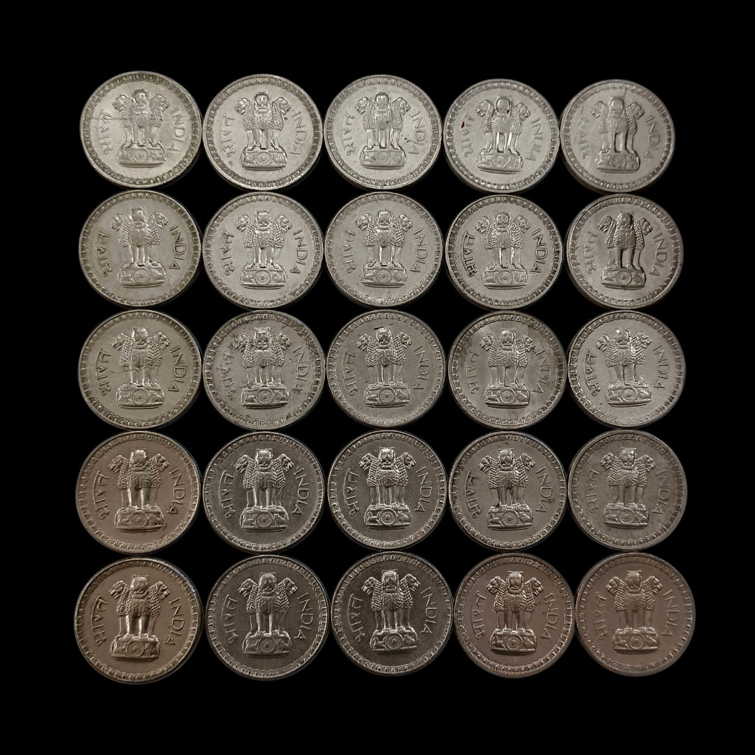 Rs 1 Dabbu Coin 1962 Set of 25 Wheat Ear Design Rare Collectible - Collection Bazzar