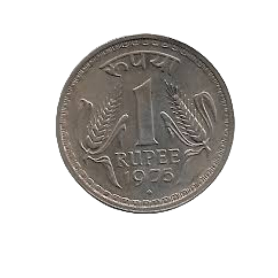 Rs 1 Dabbu coin Wheat Coin India 1975 rare collectible - Collection Bazzar
