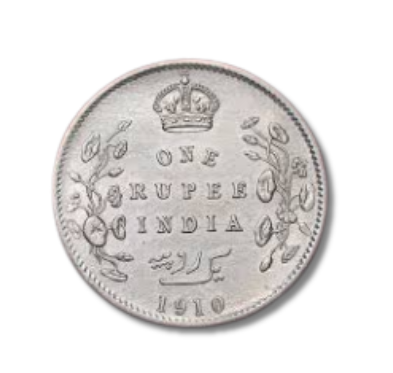 Rupee one edward VII 1910 silver coin EMPEROR SILVER COIN - Collection Bazzar