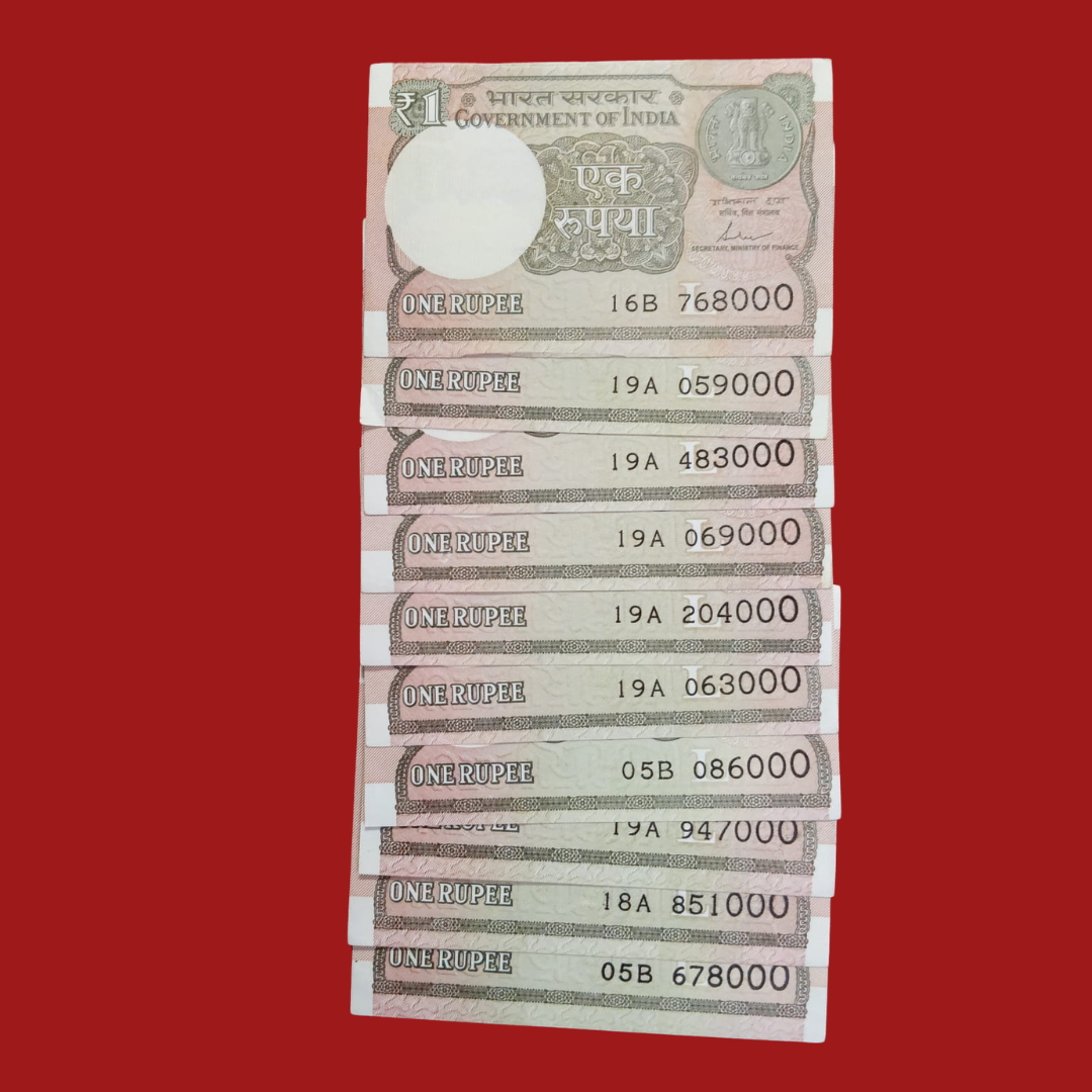 Rs 1 Ending Triple Zero 10 Pieces Lot Rare Collectible - Collection Bazzar