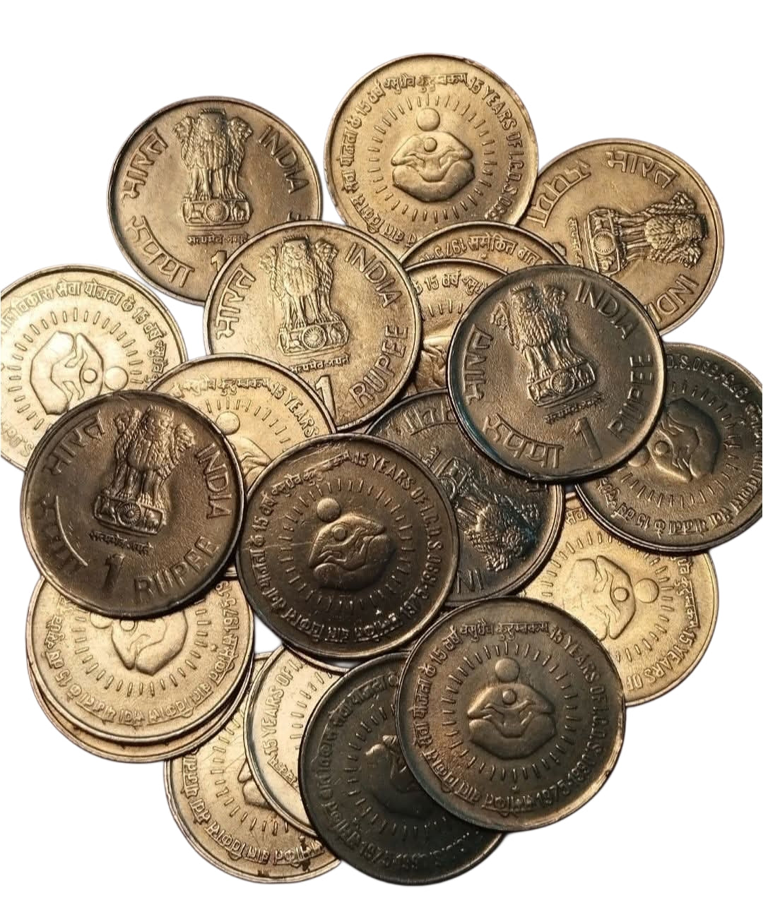 Rs 1 Coin History Coin | Rare Indian Collectible Coins (10 Pcs Pack) - Collection Bazzar
