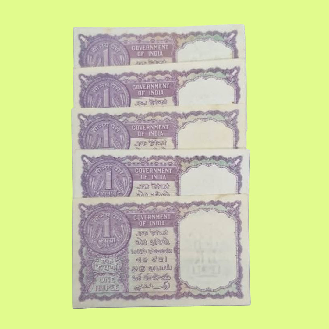 Rs 1 Note Big Coin 1957 Each note ₹500 | Signed by A K Roy | Rare Collectible - Collection Bazzar