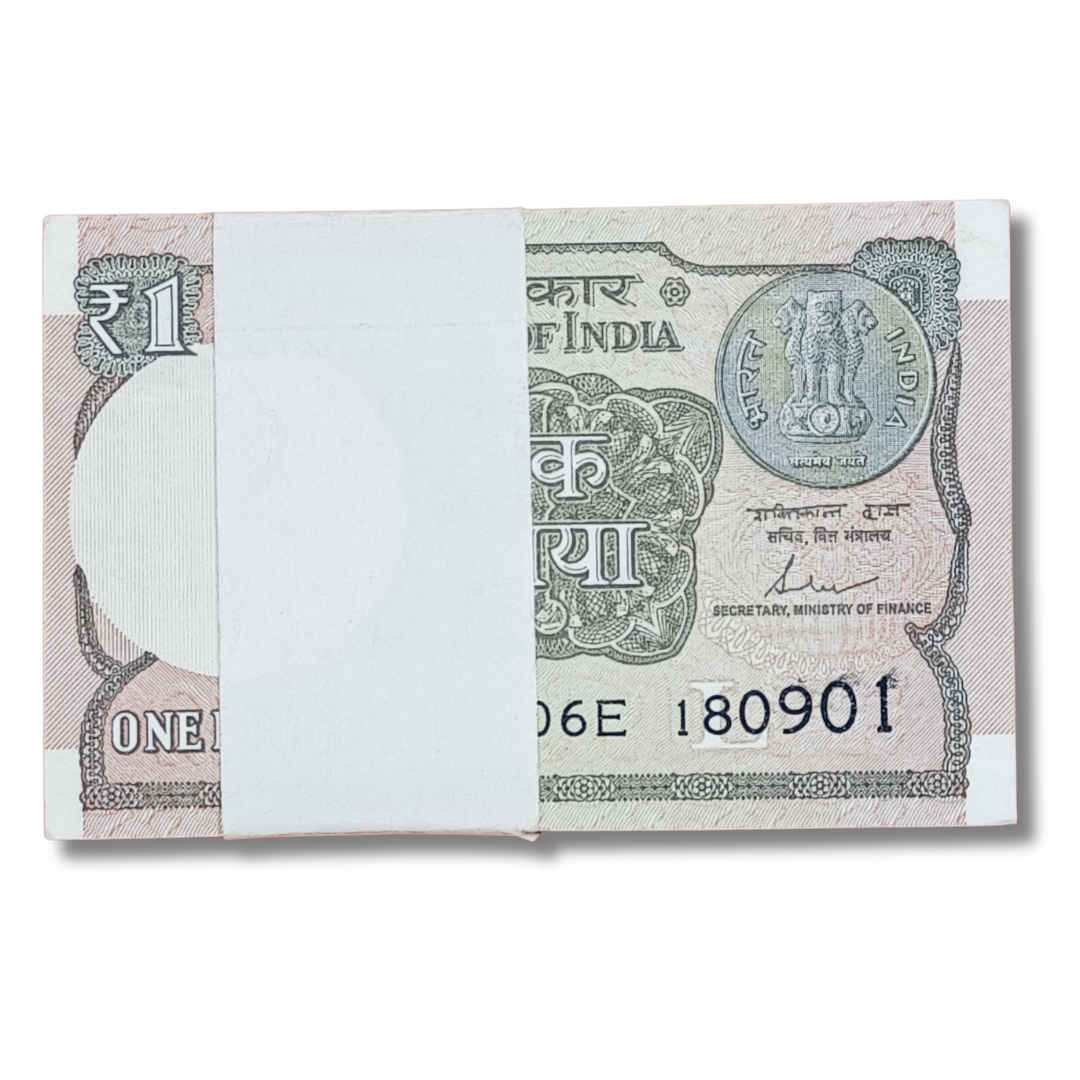 Rs 1 Note Birthday serial packet 180901 September 18 unc condition - Collection Bazzar
