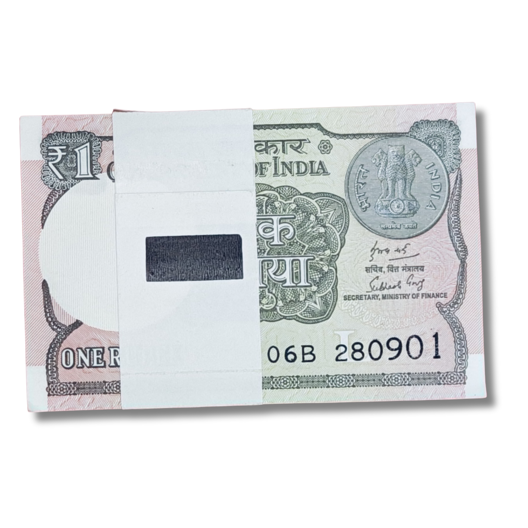 Rs 1 Note Birthday serial packet 280901 September 28 unc  condition - Collection Bazzar