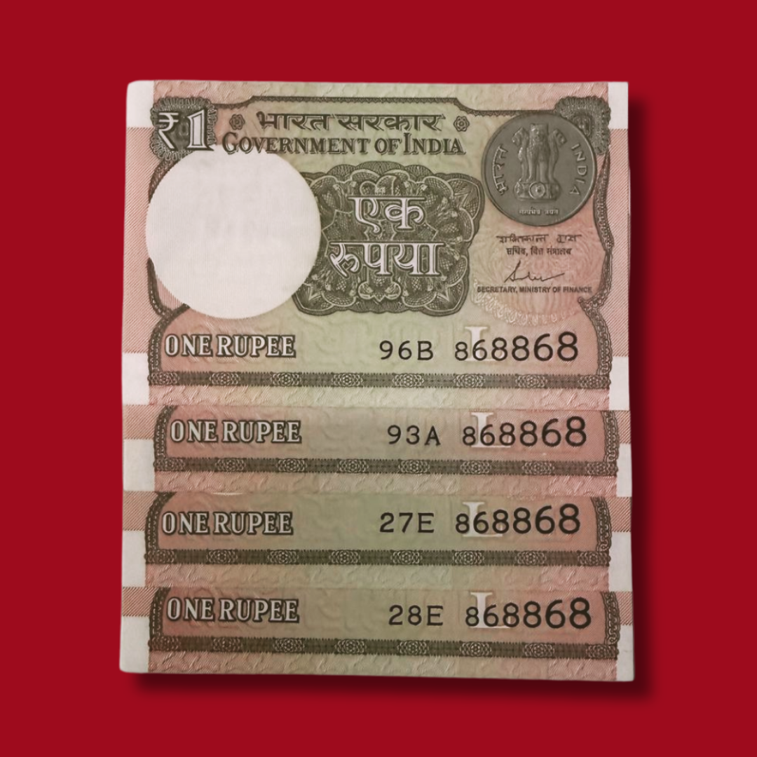 Rs 1 Note Doubling Number Set 868868 All notes Lot Collectible UNC - Collection Bazzar