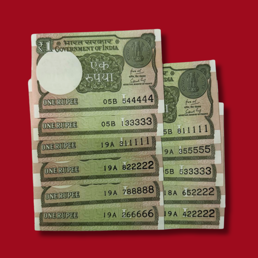 Rs 1 Note Ending 5 Digit Solid Numbers Each Note Price UNC GEM - Collection Bazzar