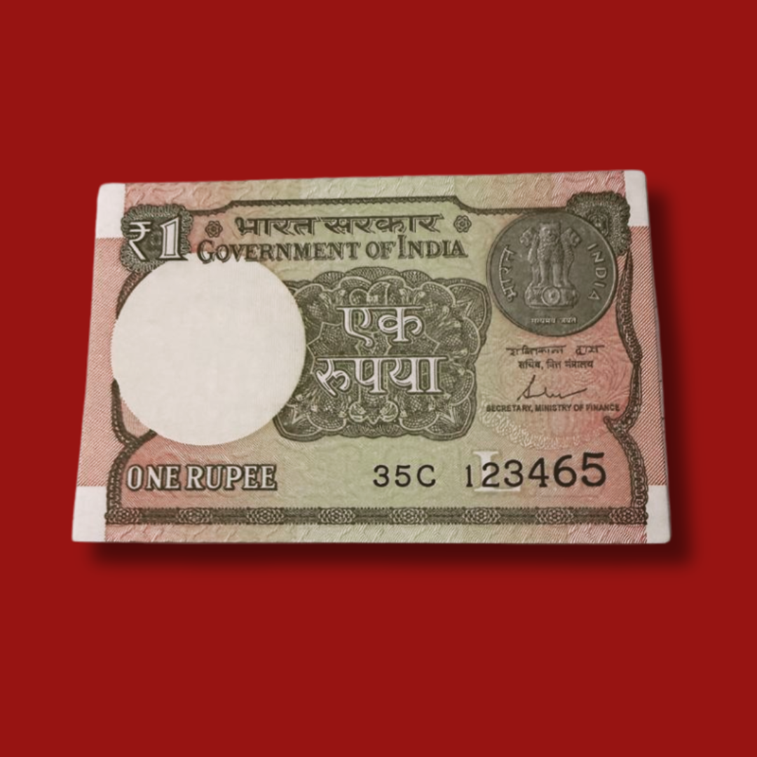 Rs 1 Note Ladder Number 123456  to ype Serial Extremely Rare - Collection Bazzar