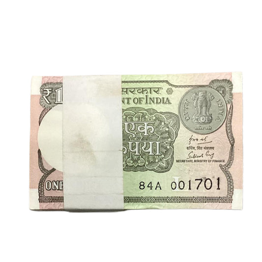 Rs 1 Note Packet 001701 | Super Fancy Lower Number | Finance Secretary Subhash Garg - Collection Bazzar