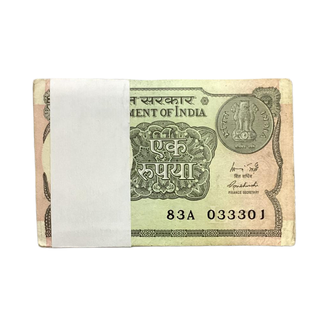 Rs 1 Note Packet 033301 with 033333 | Fancy Number | Rare Collectible - Collection Bazzar