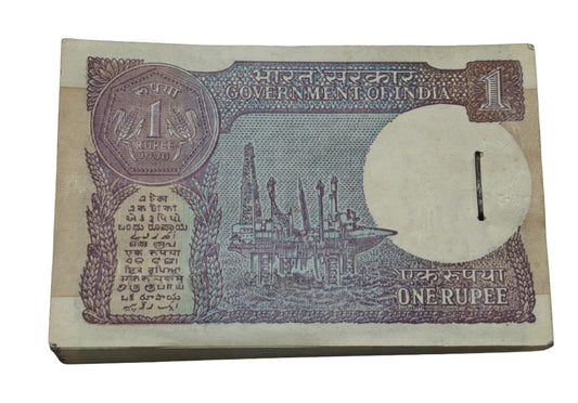 Rs 1 Note Packet 821301 | S. Venkitaramanan Signed Government of India Issue 100 UNC Notes - Collection Bazzar
