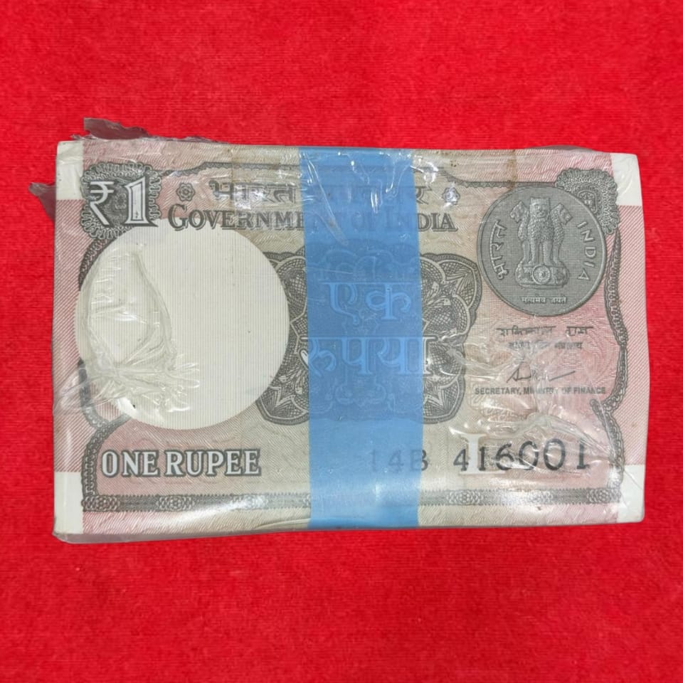 Rs 1 Note RIM Packet Serial 416001 Fresh Bundle Rare Gifting Item - Collection Bazzar