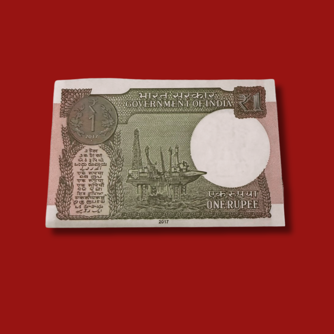 Rs 1 Note Reverse Ladder Number 654320 Rare Item - Collection Bazzar