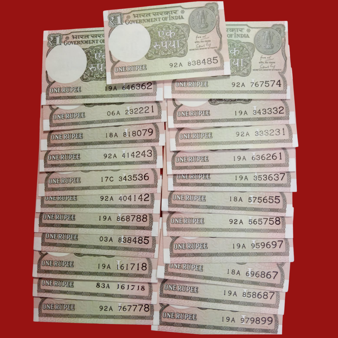 Rs 1 Note Running Ladder Numbers Each Note Price Super Collectible - Collection Bazzar