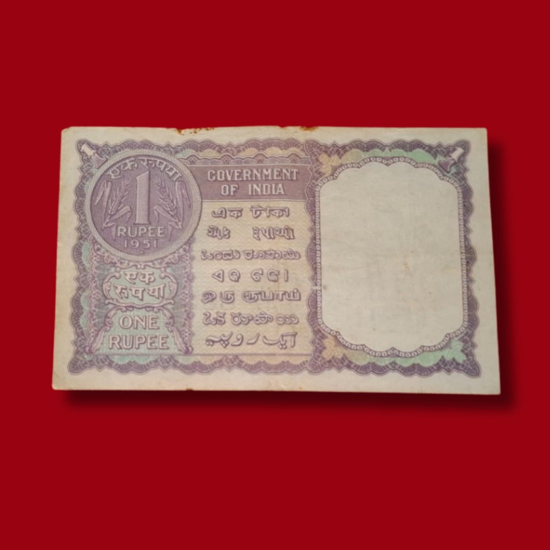 Rs 1 Note Year 1951 Finance Secretary K G Ambagaonkar - Collection Bazzar