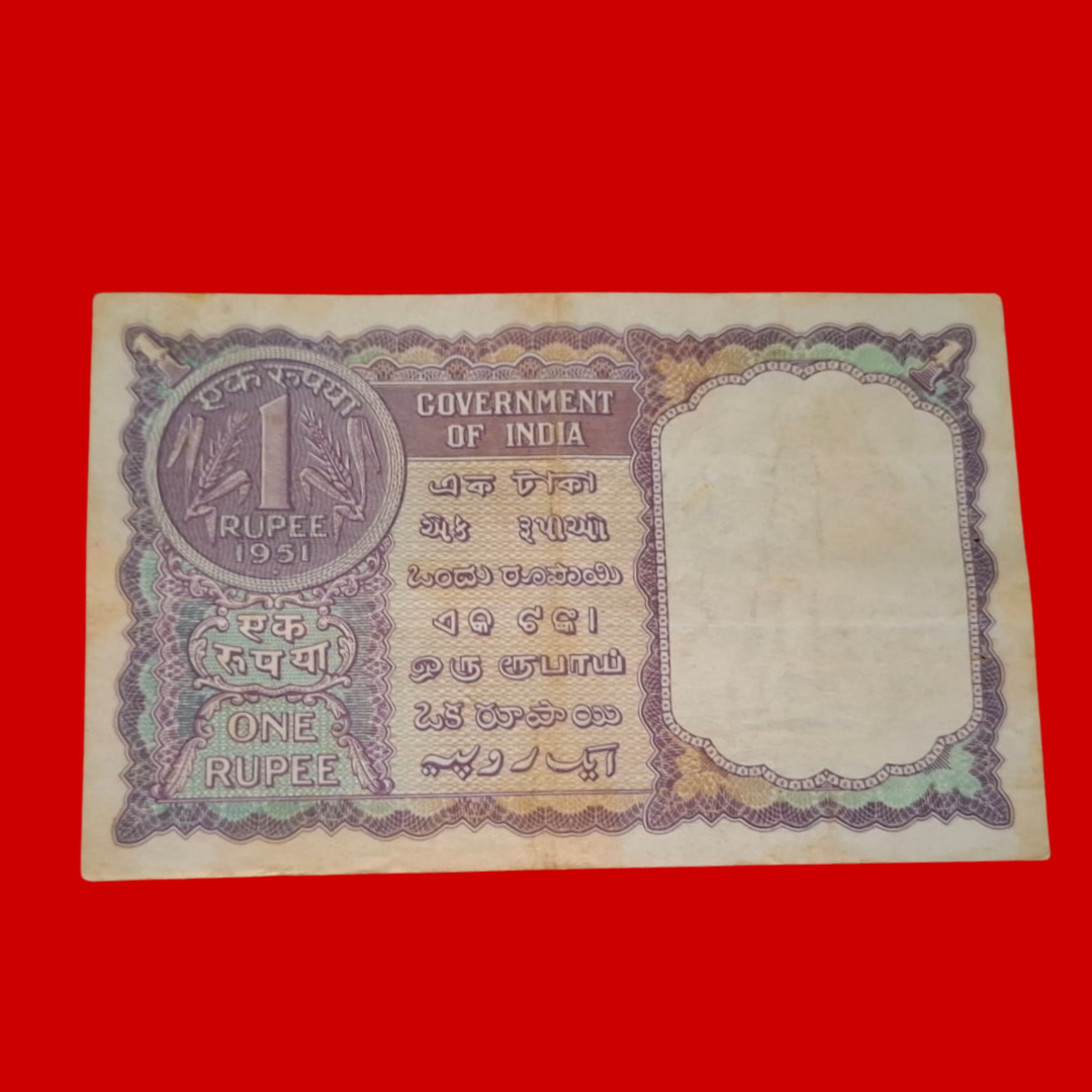 Rs 1 Note Year 1951 Finance Secretary K G Ambagaonkar - Collection Bazzar