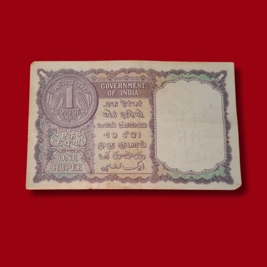 Rs 1 Note Year 1957 Finance Secretary A K Roy Rare Collectible - Collection Bazzar