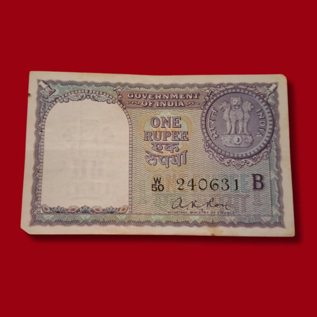 Rs 1 Note Year 1957 Finance Secretary A K Roy Rare Collectible - Collection Bazzar